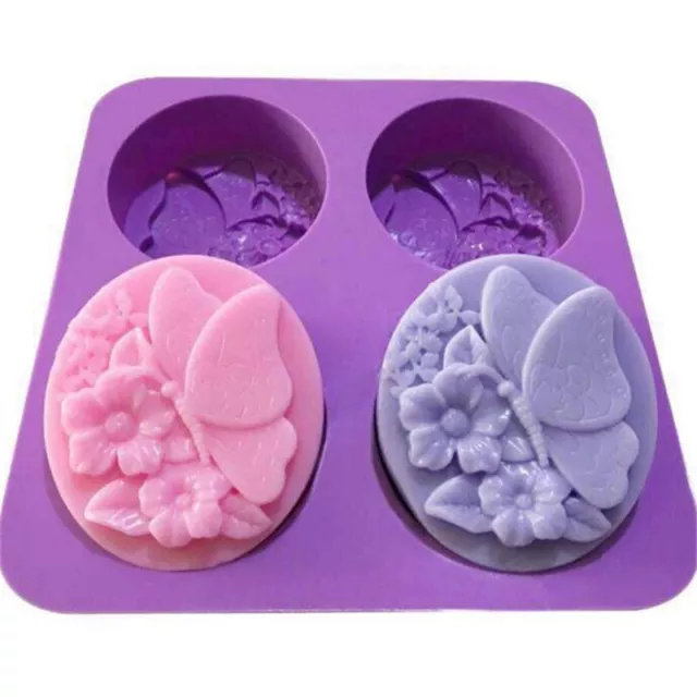 four soap mold butterfly cute flower DIY handmade soap silicone moldD-lk  q