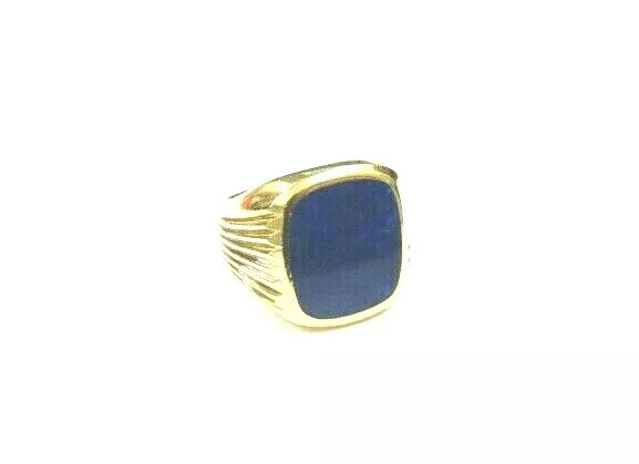 0156 Gold 585 GG  Herrenring - Siegelring mit Lapislazuli - massiv