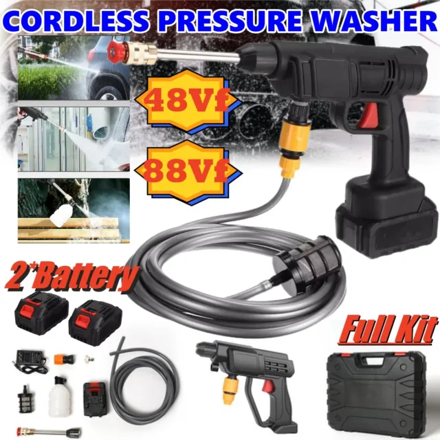 48V/88V 1500W Cordless Electric High Pressure Washer Water Spray Gun Car Cleaner