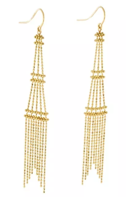zz Tiffany & Co. 18K 750 Gold massiv gelb Ohrringe Kronleuchter Fransenturm BOX