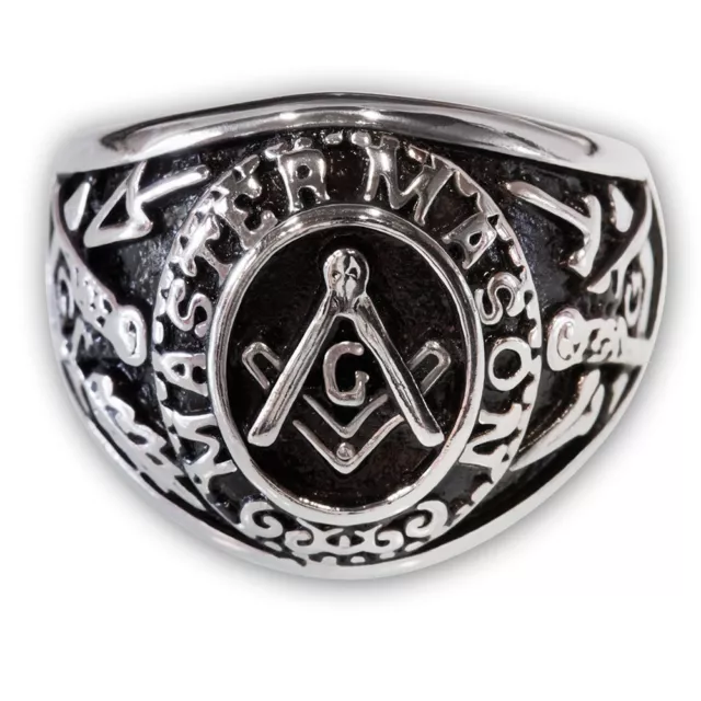 Freimaurer Ring Edelstahl Master Mason Herren Siegelring Bandring Illuminaten