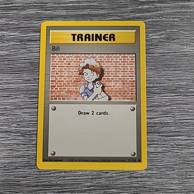 BILL - BASE Set - 91/102 - Common Trainer - Pokemon Card - Unlimited $2.99  - PicClick CA