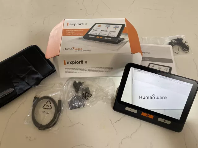 Humanware Explore 8 inch Handheld Electronic Magnifier 2-30x low vision portable