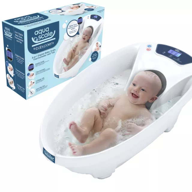 Baby Patent Aquascale 3 In 1 Bath Tub the Next Generation White Unisex Free Ship