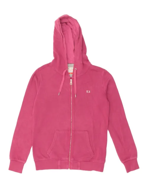 CHAMPION Womens Heritage Fit Zip Hoodie Sweater UK 14 Medium Pink Cotton AQ10