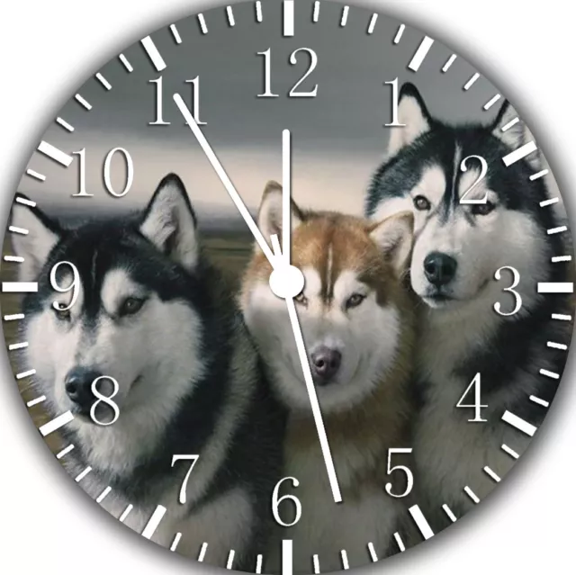 Husky Sibérien Frameless sans Bordures Wall Clock Pour Cadeaux Ou Décor Maison