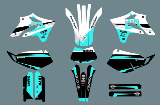 FOR Kawasaki KLX250 2004-2007 2005 2006 Graphics Stickers Decals Deco Full Kit