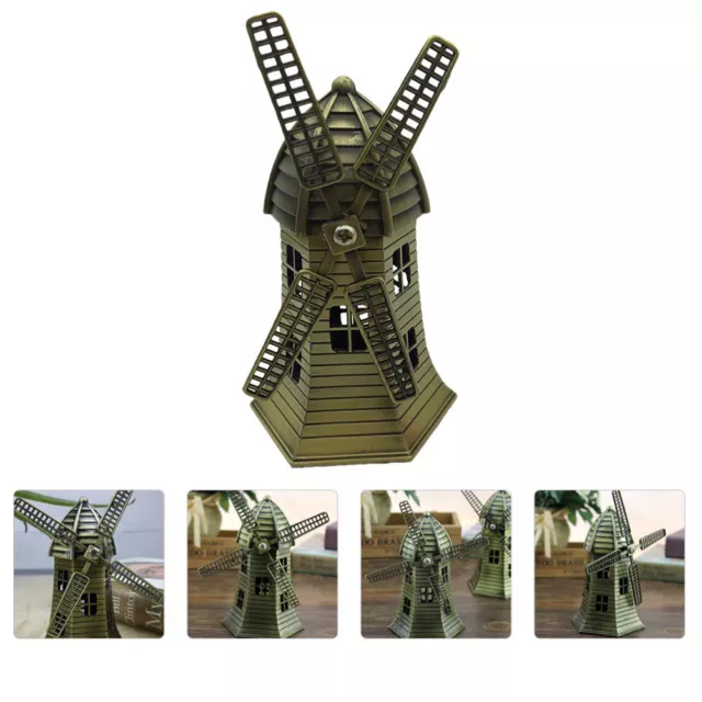 Dutch Windmills Alloy Rustic Style Desk Decoration Metal Puzzle Outdoor