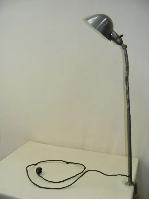 Old Gooseneck Lamp Workshop Light Art Deco Bauhaus Clamp Lamp