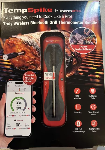 Therm Pro Temp Spike TP960W Wireless Bluetooth Meat Thermometer New