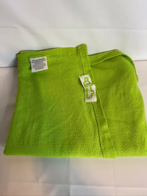 Woombie The Old Fashioned Air Wrap Baby Blanket Green Swaddle Organic 45x55