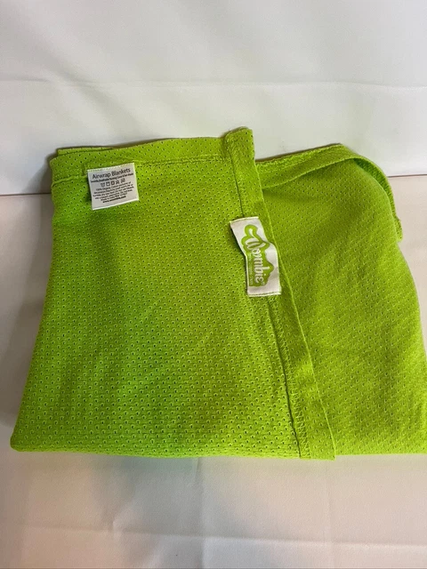 Woombie The Old Fashioned Air Wrap Baby Blanket Green Swaddle Organic 45x55