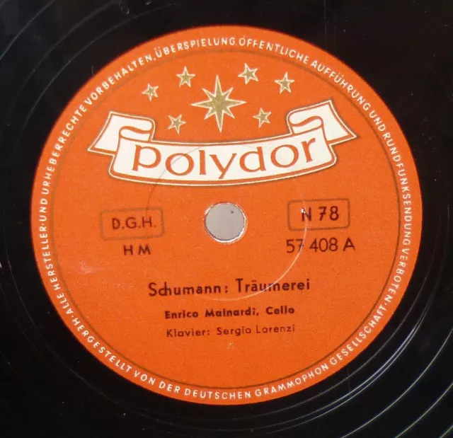 78 RPM  ENRICO MAINARDI  Schumann Träumerei Abendlied  Sergio Lorenzi  Schellack