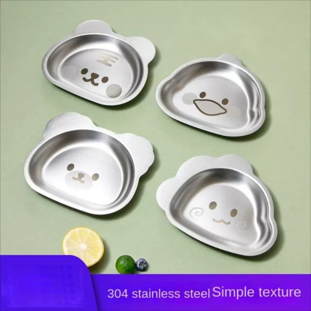 Plate Child Feeding Plate Food Tray Kid Feeding Bowl Baby Stainless Steel Plate