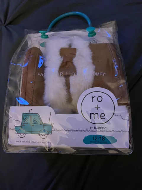 ro + me by ROBEEZ PENELOPE, NWT, Size: 12-18 Months, Camel, Faux Fur Boots