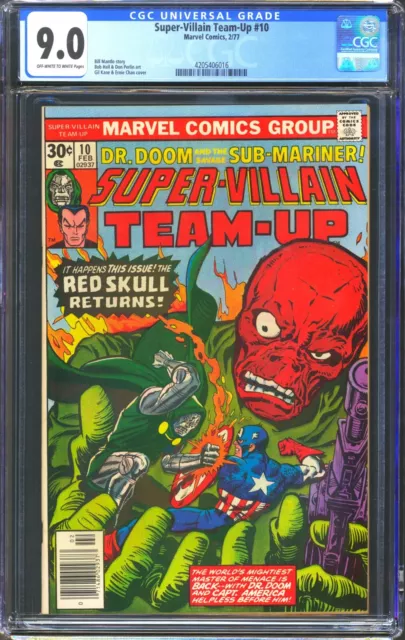 Super-Villain Team-Up #10 - Cgc 9.0 - Ow/Wp - Vf/Nm - Dr Doom - Red Skull