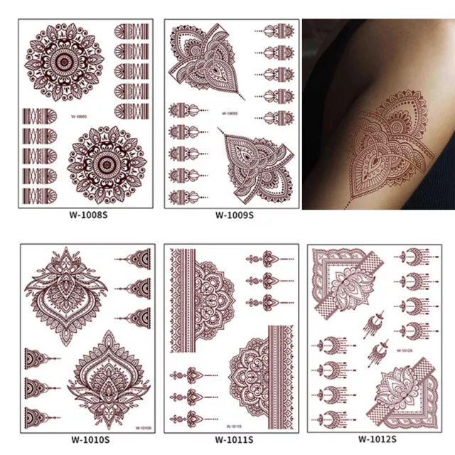 Henna Bridal Temporary Tattoo Waterproof Body Art Stickers DIY Fashion