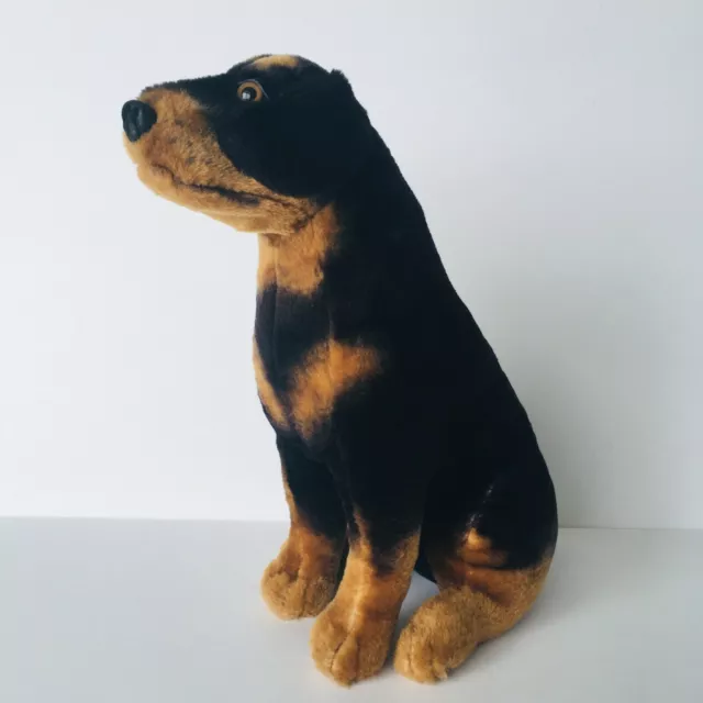 Ganz Doberman Pinscher Dog Plush Brown Black RARE Vintage 12"