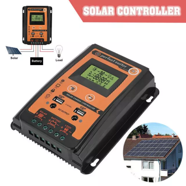 Solar Laderegler 30A MPPT Photovoltaik Laderegler Daul USB LCD Display 12/24V