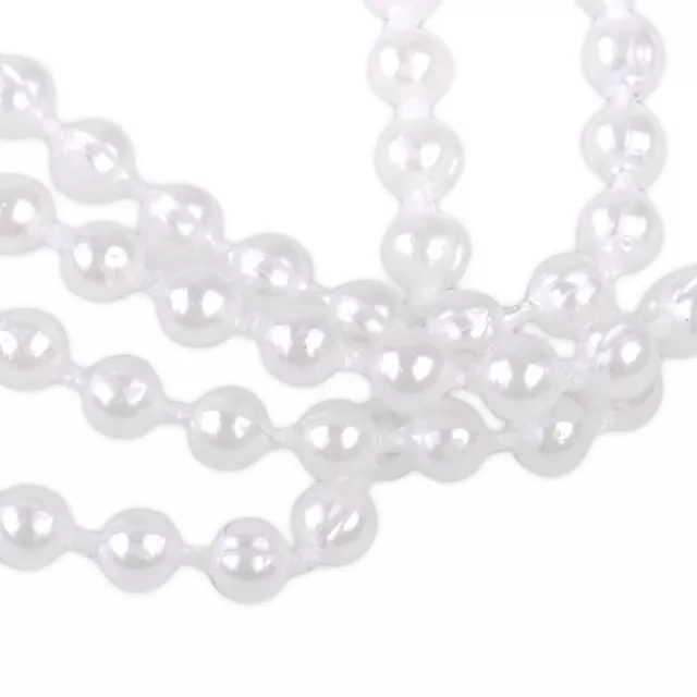 10M 3mm Perlenband Perlen Girlande Imitation Perlenkette Weiß Hochzeit Tischdeko 2