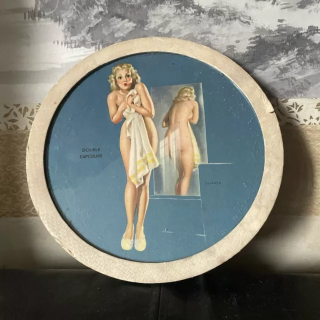 DOUBLE EXPOSURE GIL ELVGREN Vintage  PIN-UP  Framed 1940's) RARE