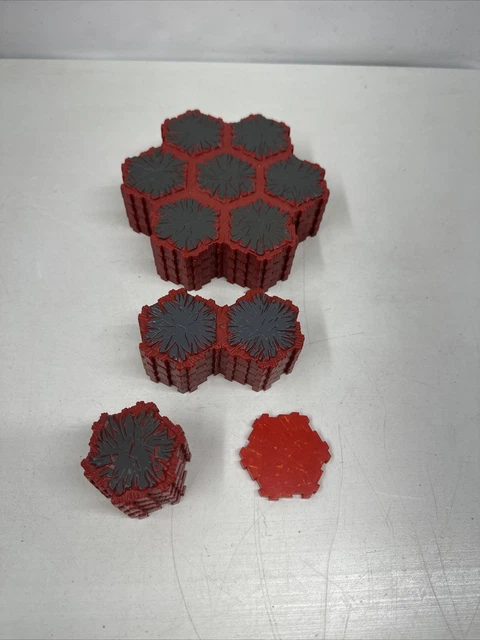 Heroscape Terrain 33 Hex Tile Lava Field Rock Molten Speckle Volcarren Parts lot
