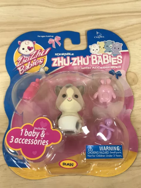 Zhu Zhu Pets Babies Baby Sukki Kitty Cat with Accessories Cepia 81439 New Sealed