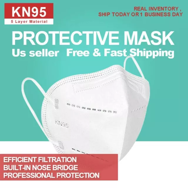 50 PCS KN95 Protective  5 Layers Face Mask Disposable Respirator BFE 95% PM2.5