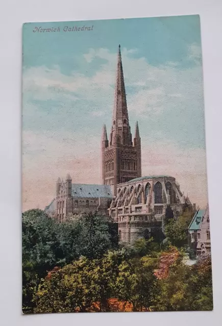 Unposted Vintage Valentines Series Postcard - Norwich Cathedral  (b)