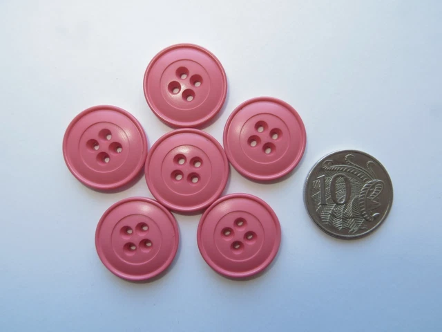 Lot De Boutons Vintage Orange épais 4 Trous - Tailles 1,1 Cm à 1,4 Cm - Occasion