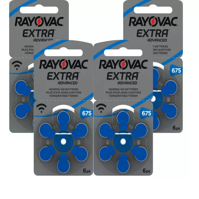 4 x 6 ( 24 ) Rayovac Extra Hörgeräte-Batterie Size 675