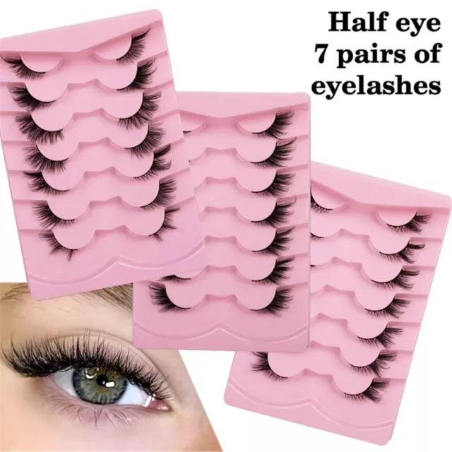 7 Pair Soft False Eyelashes Display Your Makeup Routine with Half Lashes