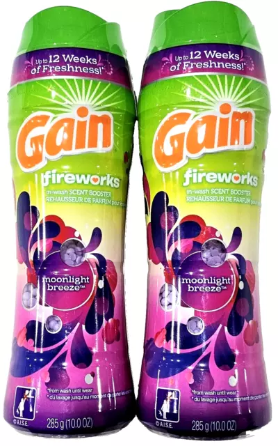 2 Pack Gain Fireworks In Wash Scent Booster Moonlight Breeze 10oz