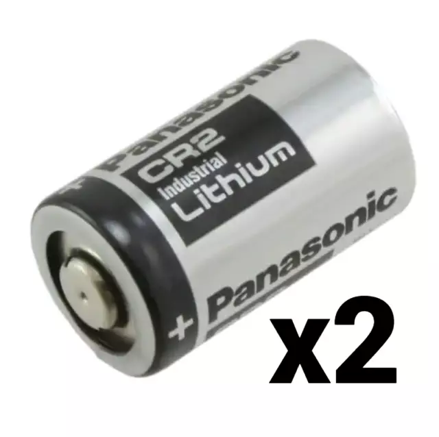 2 Two Panasonic Cr2 Industrial Lithium Battery Dl-Cr2 Photo 3V 13770 Exp 2032