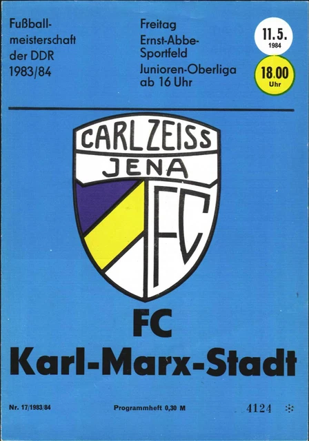 A RARE 1.FC Magdeburg-FC Karl-Marx-Stadt Football Programme 1st December 1989 £4.00 - UK