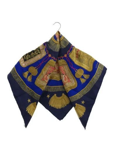 HERMES Scarf Silk BLU Women s