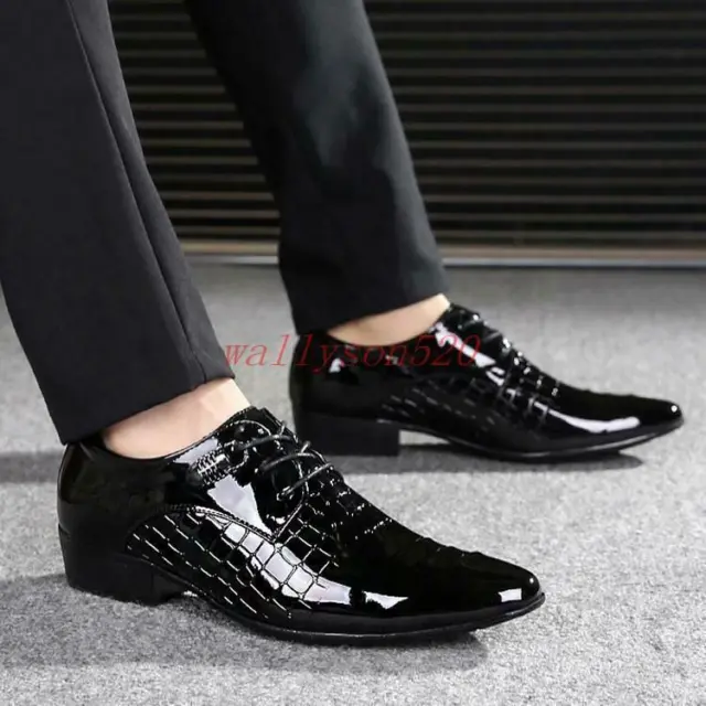 Mens Oxfords patent  leather Wedding  Dress Formal Shoes