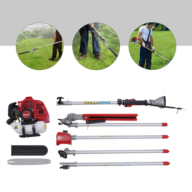 2STROKE 51.7CC GAS Powered Pole Saw Brush Cutter Gas Tree Weed Hedge
