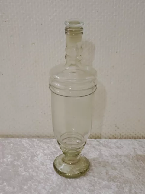 Antiguo Vidrio Botella Garrafe Con Tapón Vintage Um 1900 Handgefertigt - 31,5CM 2