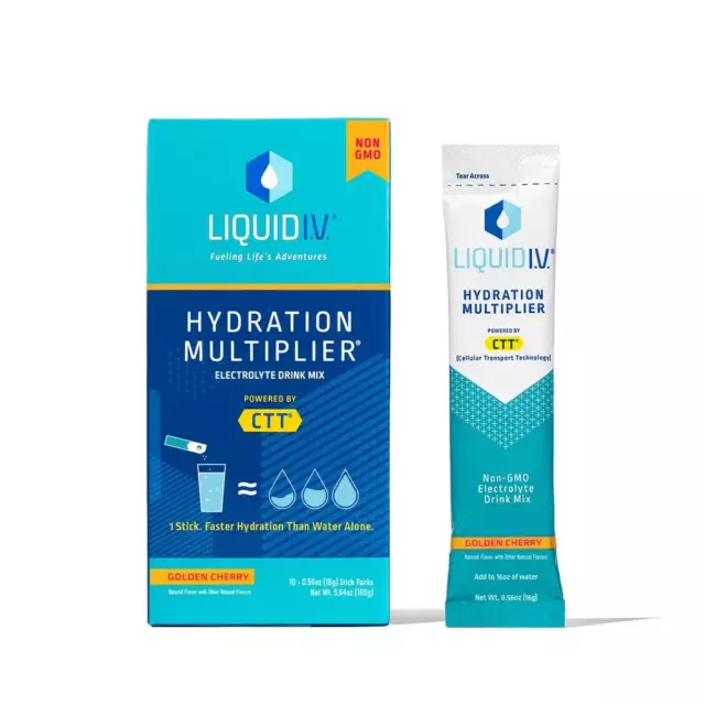 LIQUID IV HYDRATION Multiplier Golden Cherry Flavor 12 pack EXP 2/26