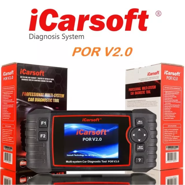 iCarsoft POR V2.0 für Porsche Diagnose Scanner OBD 2 Diagnosegerät Öl Service