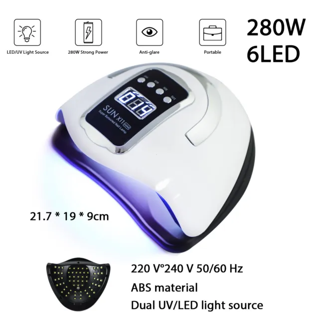 LED UV Nagel Lampe 280W Gel Lichthärtungsgerät Sensor Nageltrockner mit 4 Timer