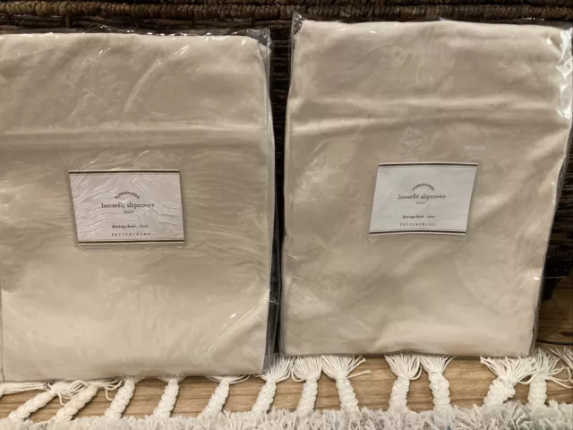 NEW IN PACKAGE 2 Pottery Barn Loosefit Dining Chair Slipcovers Cotton Twill