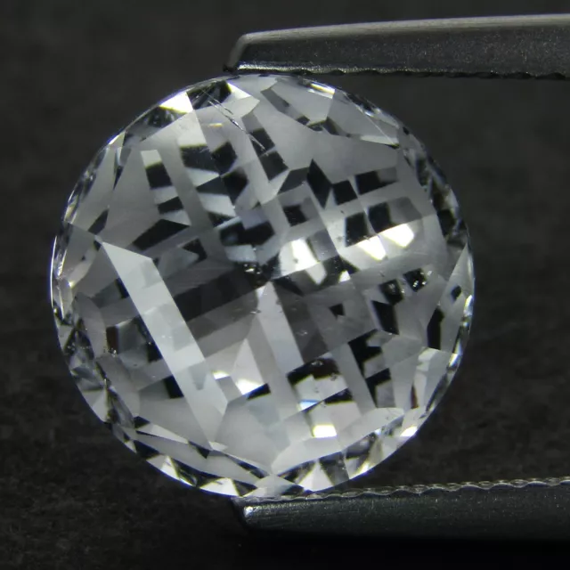 6.19Cts Wow Natural Amazing White Topaz Round Shape 10.8mm Loose Gem Ref VIDEO