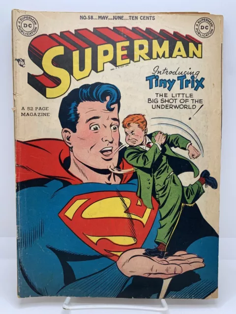 Vtg DC Action Comics Superman May 1949 Volume.1 / No.58 Comic Book Golden Age