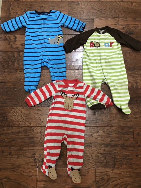 Carters Baby Boy Size 6-9 Months Fleece Sleepers (Lot of 3) L#4