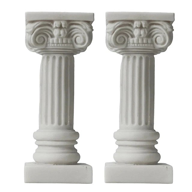 Set of 2 Greek Small Ionic Order Column Pillar Pedestal Statue Sculpture 6.7 in Set of 2 Greek Small Ionic Order Column Pillar Pedestal Statue Sculpture 6.7 in