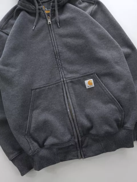 CARHARTT RAIN DEFENDER Original Fit Grey Full-Zip Hoodie Sweatshirt S ...