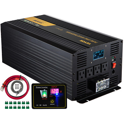 VEVOR Pure Sine Wave Power Inverter 3500W 7000W 12V DC to 120V AC LCD&Remote RV