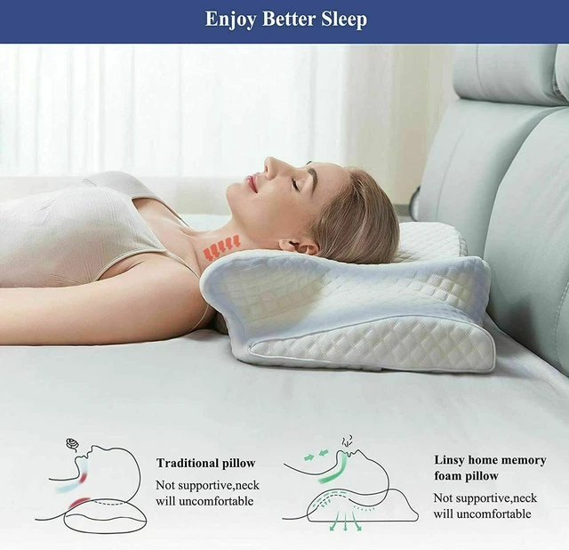 Memory Foam Pillow Ergonomic Orthopedic Cervical Neck Shoulder Support Pillow